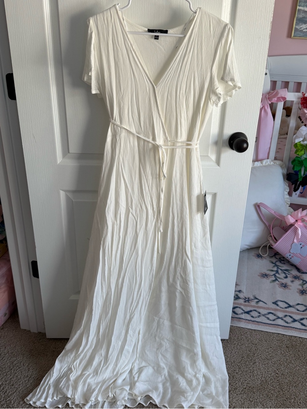 Lulus Heart of Marigold White Wrap Maxi Dress